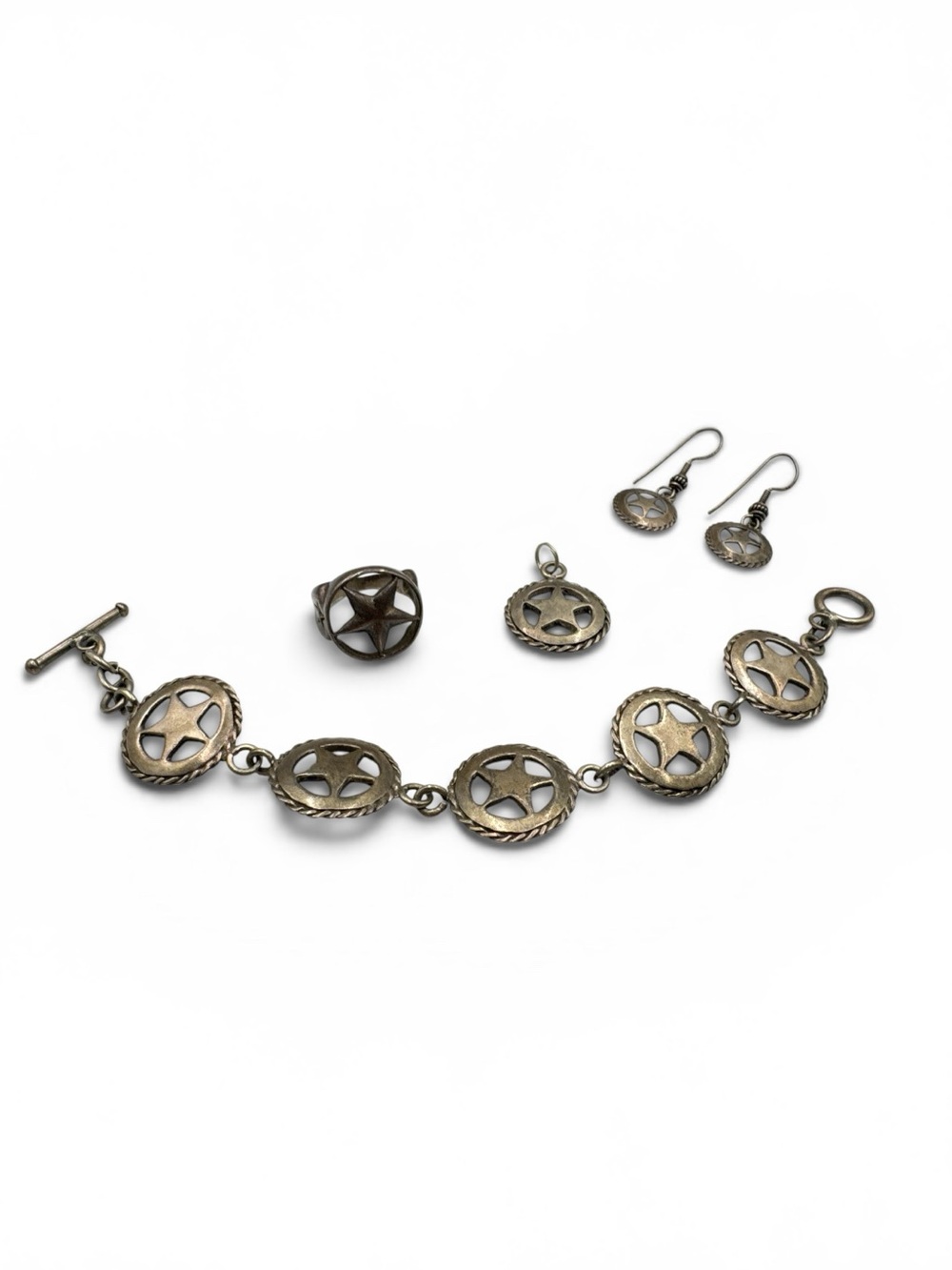 Vintage Sterling Texas Star Ranger Jewelry Set Sterling Texas Star Jewelry Set